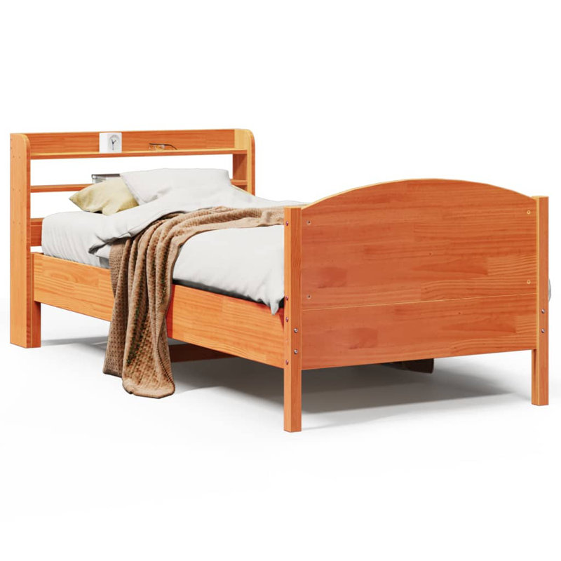 Storage Bed, 100 x 200cm, Wax Brown