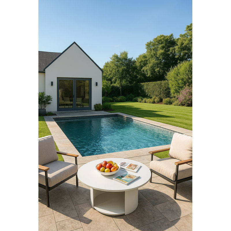 Clauson - Table basse d'extérieur blanche