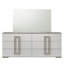 Commode style 6 tiroirs en bois blanc.