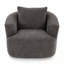 Fauteuil demi-tonneau pivotant rembourré avec coussin décoratif-200430919