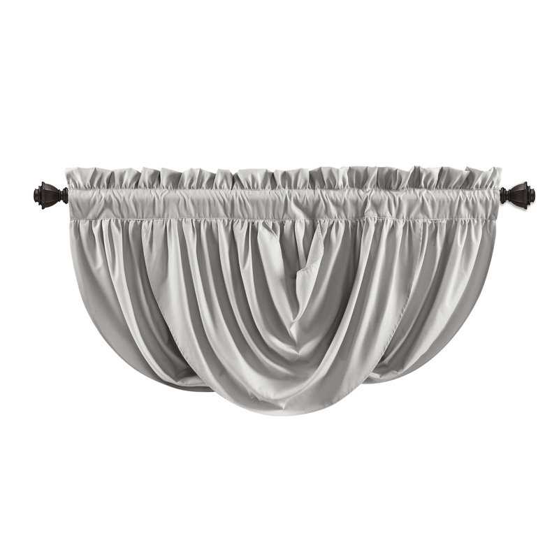 Light Gray Polyester Rod Pocket Window Valance