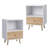 Nightstands Set of 2, Night Stand with Drawer and Open Storage Shelf, Bedside Tables with Solid Wood Legs, End Table, Side Table for Bedroom-1445630171