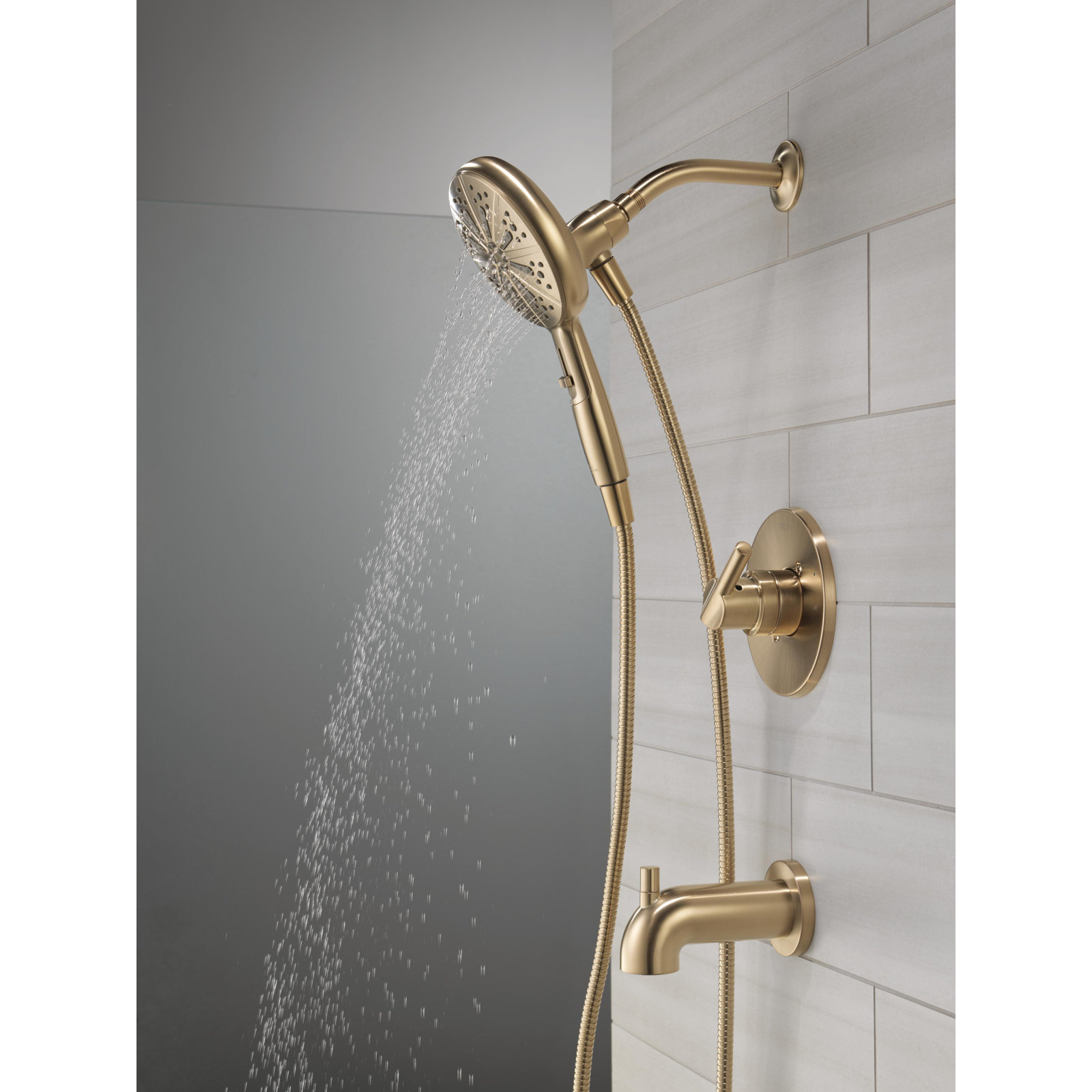 Nicoli Monitor 14 Series Tub and Shower Set, Champagne Bronze