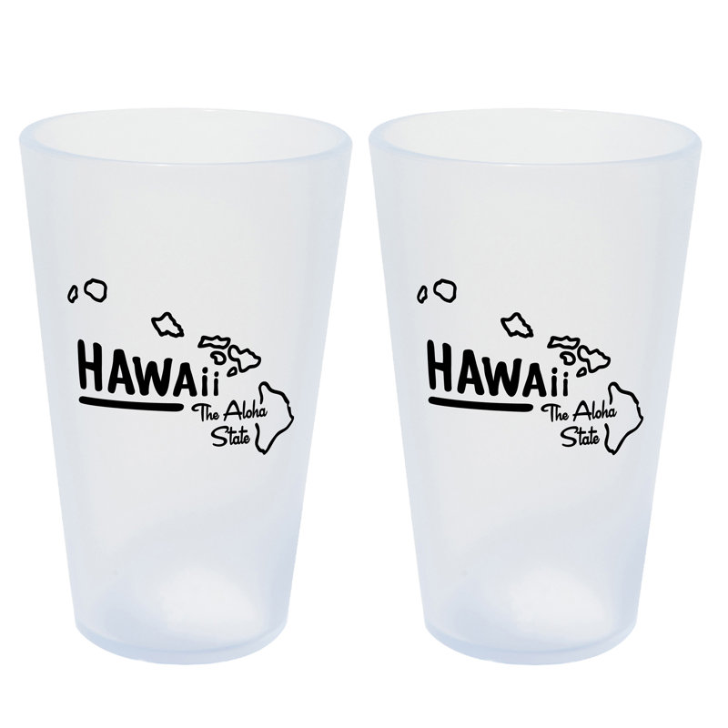 Silipint: Verres State Pint 16 oz: paquet de 2 - Hawaii - tasses en silicone glaçons incassables