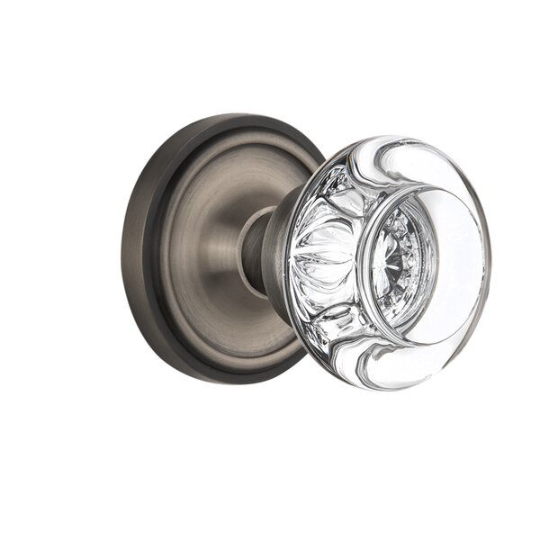 Nostalgic Warehouse Classic Rosette with Round Clear Crystal Door Knob ...