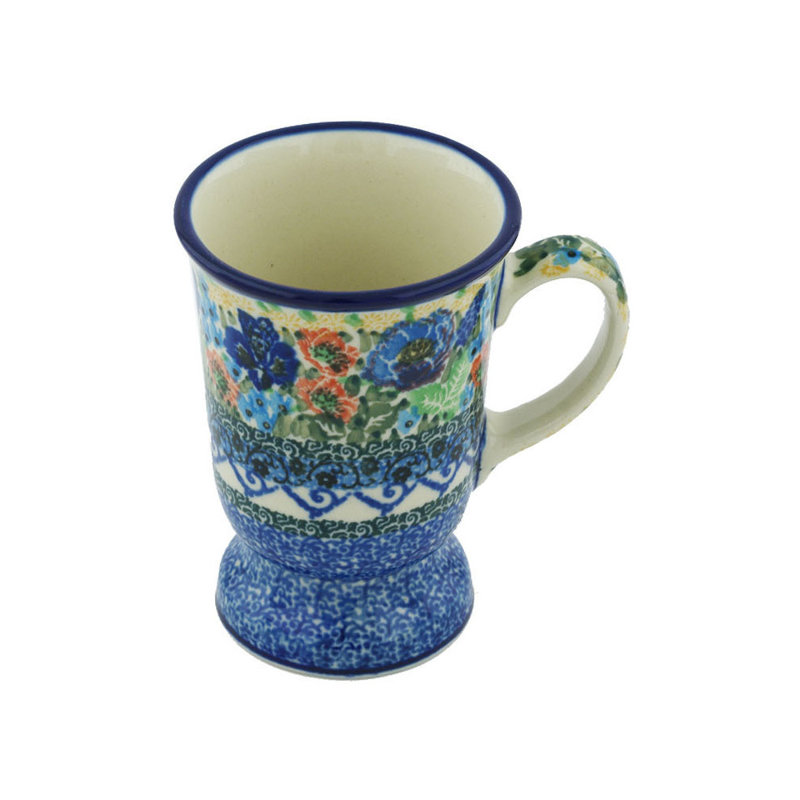 8 oz. Tasse en grès - Lupins et roses