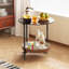 Glass Top Wheel End Table