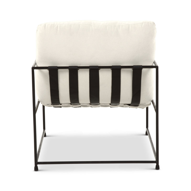 Danita Armchair, Washed White Performance Canvas