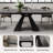 Extendable 63 to 94" 10-Seat Black Sintered Stone Dining Table with Carbon Steel Base, Large Modern Rectangular Dining Room Table For Home, Kitchen, Living Room-837425700-830257066