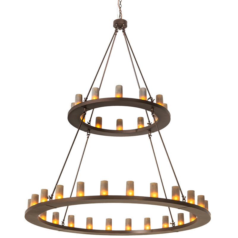 Lustre à deux niveaux 36 lumières 72 po Witsham