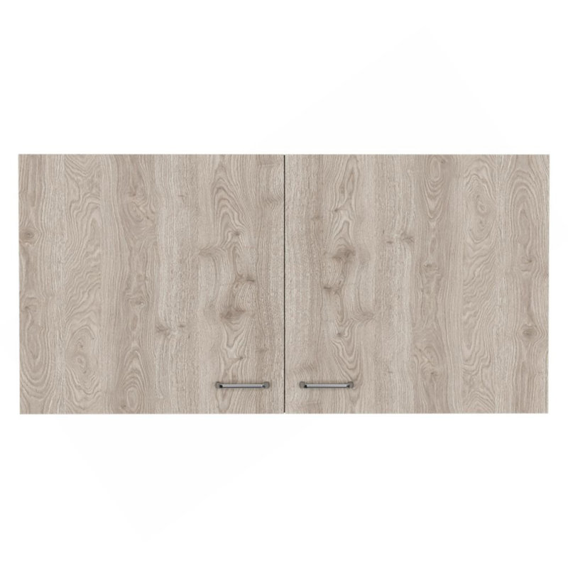 Armoire murale Napoles, deux tablettes, double porte - blanc / gris clair
