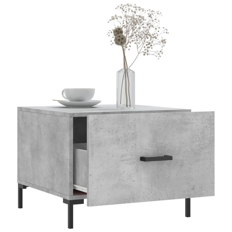 Avaiyah Four Leg Coffee Table with Storage, Concrete Grey