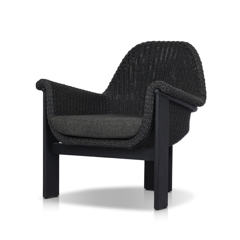 Chaise d'extérieur Daile - Faux jacinthe foncée, Noir, noir, noir, noir