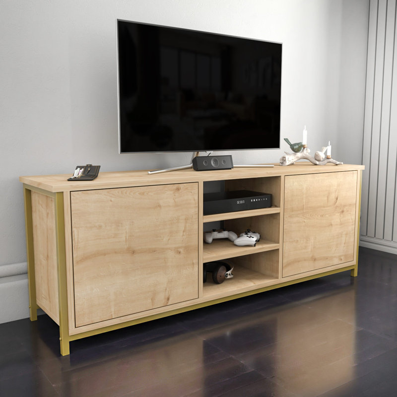 Meuble télé, Beige/or