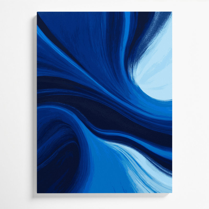 Art abstrait sur toile abstrait bleu, H 14 po x l 11 po
