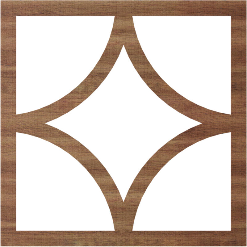 Médaillon de plafond ajouré en bois Statesman, Noyer, H 40 po x l 40 po x P 0,38 po