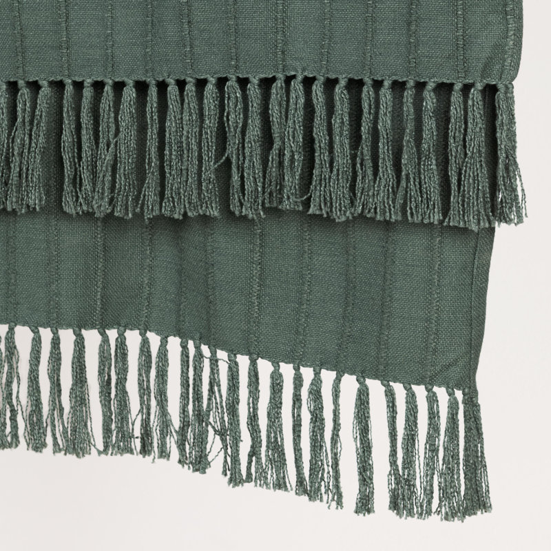 Hendri Hand Woven Throw Blanket, Green Striped