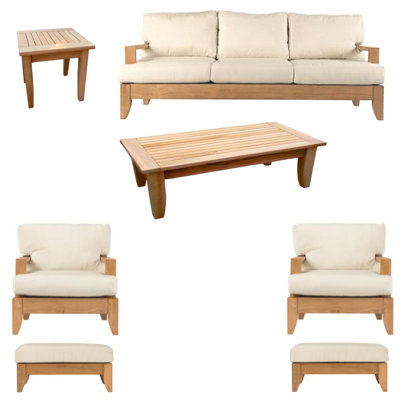 Atnas 80'' Wide Teak Patio Sofa with Sunbrella® Cushions