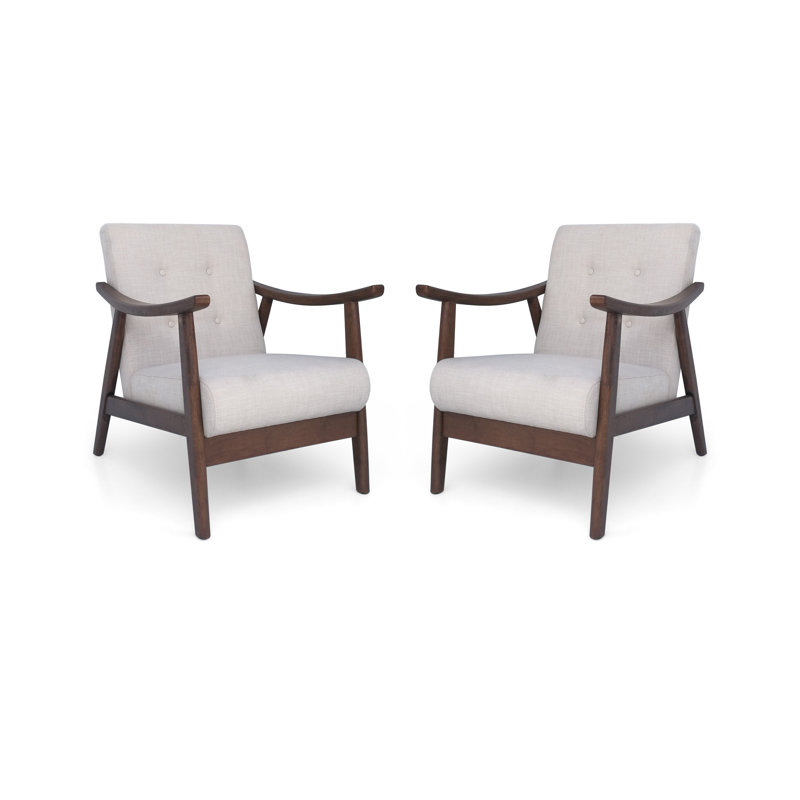 Banju Upholstered Armchair, Beige 100% Polyester