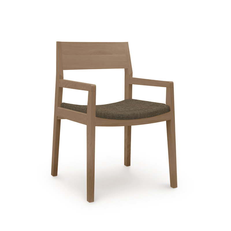 Iso Microsuede Arm Chair, Microsuede Ebony, Sand Oak