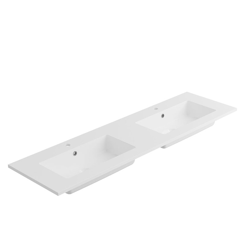 DAX Pasadena Vanity Cabinet with Glossy Toscana Basin, 64", White, White