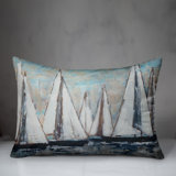  Painterly Sailboats Outdoor Rectangular Pillow Cover & Insert