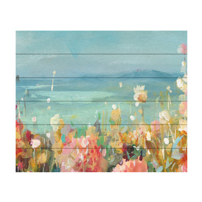 «Coastal Dahlias Crop» sur bois