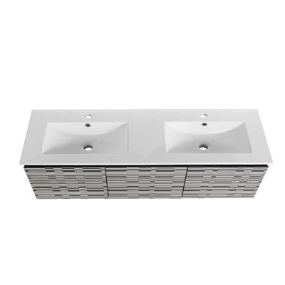 48Inch Wall-Mounted Bathroom Vanity With Ceramic Sink, Cabinet With Two Soft-Close Cabinet Door -  East Urban Home, 17B03DF92C4644B18FCE1D5475640197