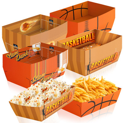 Basketball Party Decorations, 36pcs Basketball Serving Trays Basketball Popcorn Tray