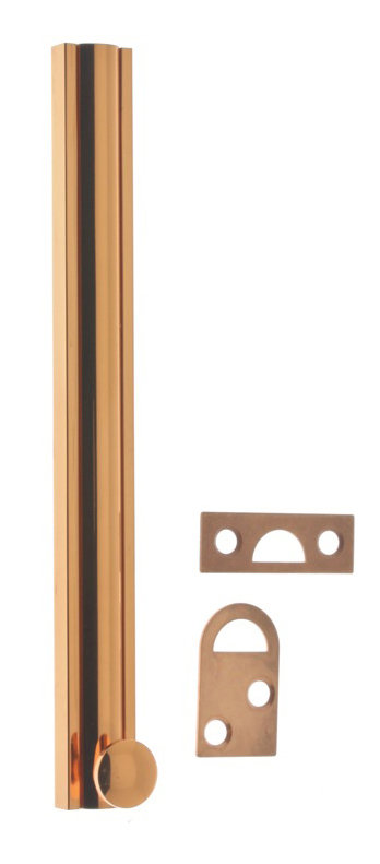 Solid Brass Surface Bolt, Bright Copper