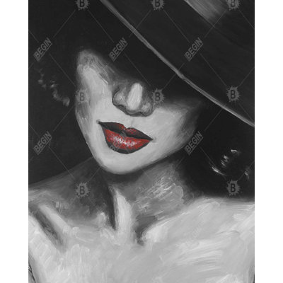 Mysterious Red Lips Lady - Livingroom Home Decor