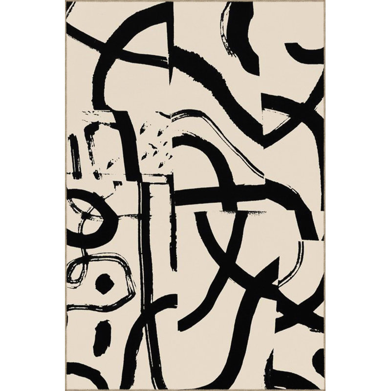 Tapis lavable texturé Text Trace, Sous-tapis carré 3 pi 3 po inclus