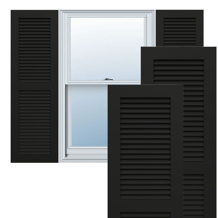 True Fit PVC Two Equal Louver Shutters