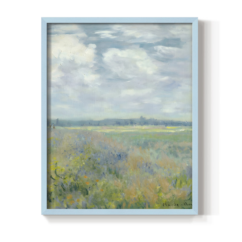 "Paysage rétro Lxxxiv", Bleu, H 21 po x l 17 po
