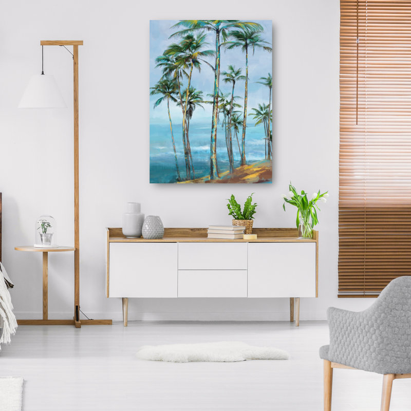 Tidal Breeze Coastal Canvas Art Print in Blue and Green