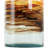 Donsha Recycled Glass Abstract Decorative Clear Vase with Swirled Colored Glass Bands-566583378-566583389