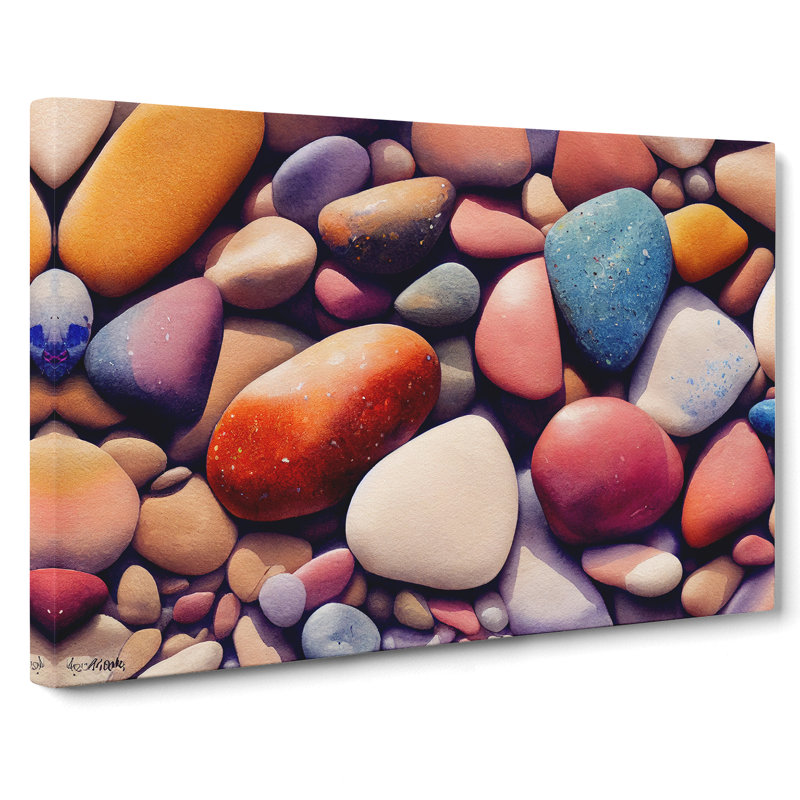 Colourful River Pebbles Vol.2 - Wrapped Canvas, 35cm H x 50cm W x 3cm D