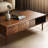 Rectangular solid wood carved drawer coffee table-104904549
