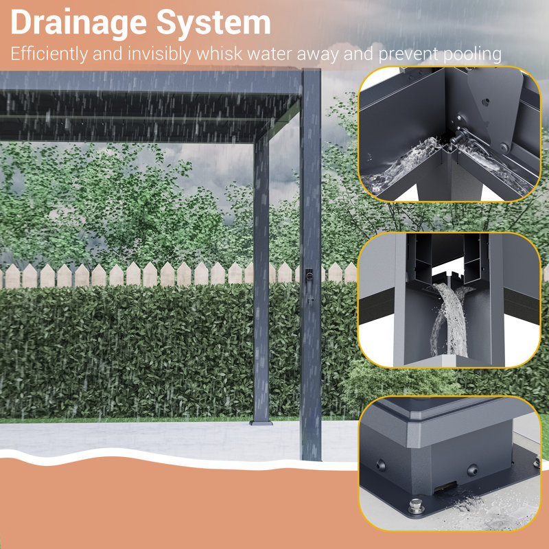 ALL Aluminum Pergola with Adjustable Roof, 12 ft x 20 ft