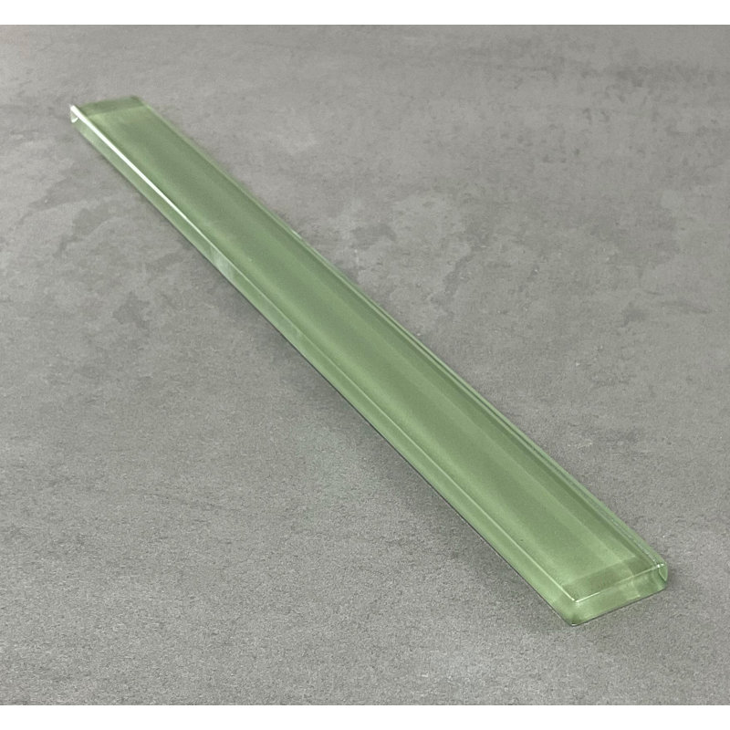 11.75 in. L x 1 in. W Glass Liner Tile Trim, Ocean Spray