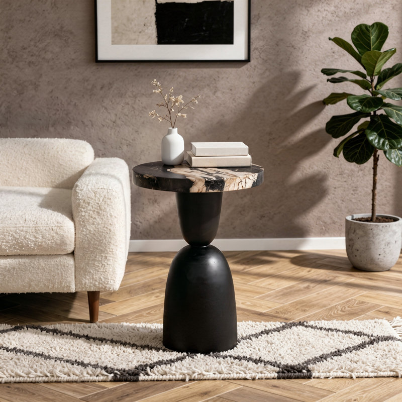 Table d'appoint Jasmine, Noir, noir, noir, noir