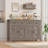 Zosia 55.1" Modern Sideboard Buffet, Credenza Storage Cabinets, Adjustable Shelves-530608250