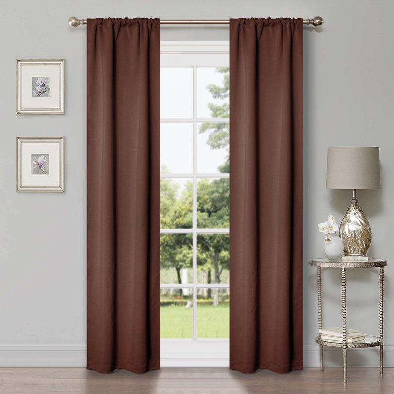 Paire de rideaux obscurcissant avec œillets Millendon, Cappuccino, L 26 po x L 84 po