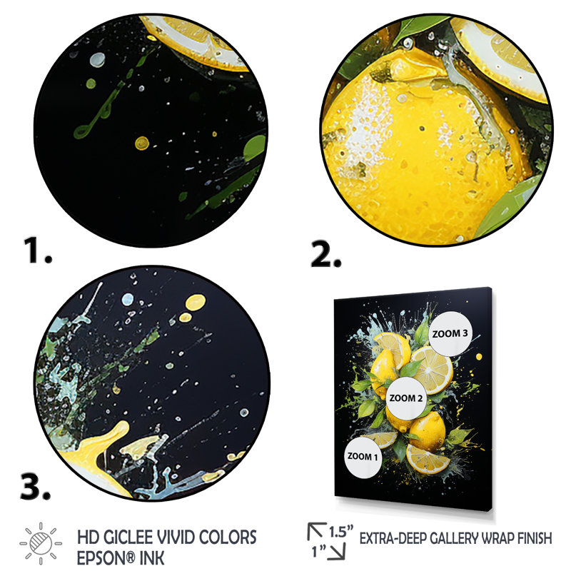 «Neon Lime Lemonade Luminescence», art mural fruits, H 20 po x l 12 po x P 1 po