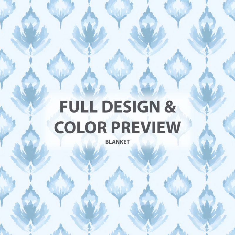 Bleu et blanc Whisper Ikat III - couverture chaude contemporaine, jeté douillet moderne