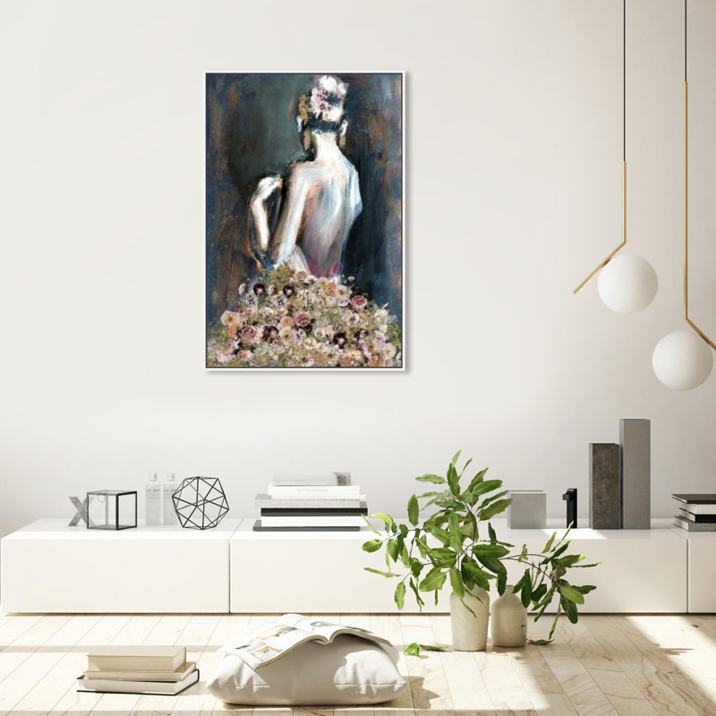 Pensée sur vous - impression sur toile, Toile encadrée, H 45 po x l 30 po, Blanc