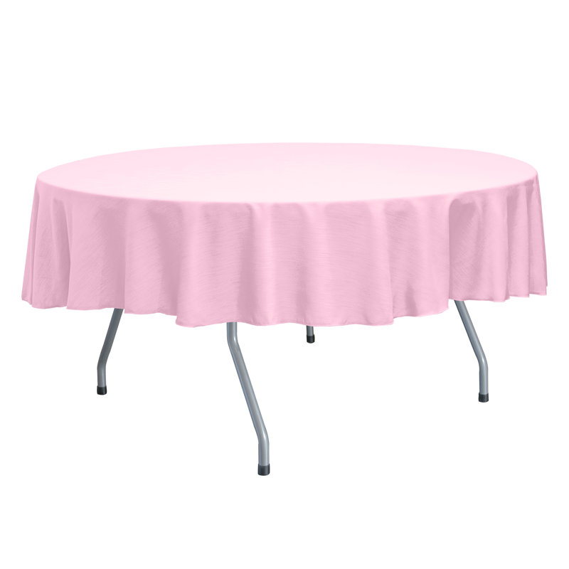 Solid Color Round Tablecloth, 72" x 72", 5, Light Pink
