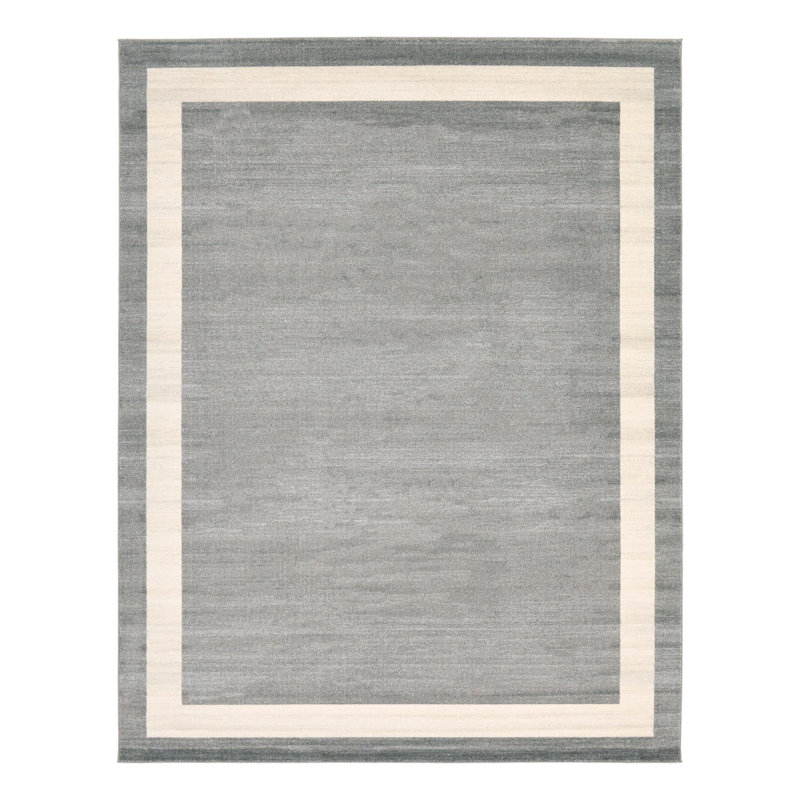 Tapis abstrait gris Islas, Rectangle 10 pi x 13 pi 1 po