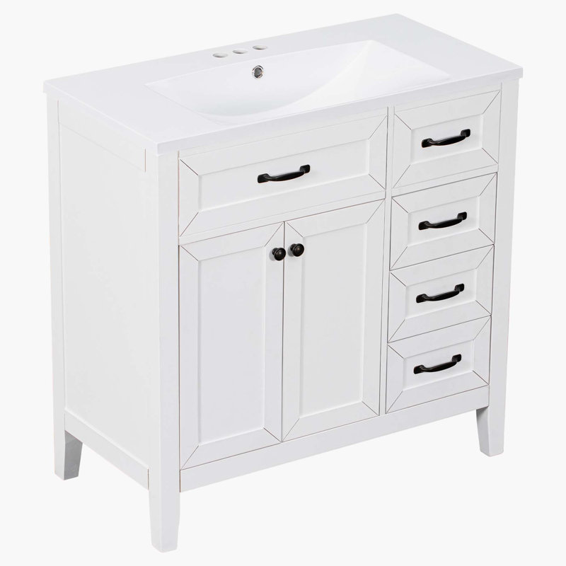 Meuble-lavabo simple l 36 po x P 18 po x H 36 po, Blanc