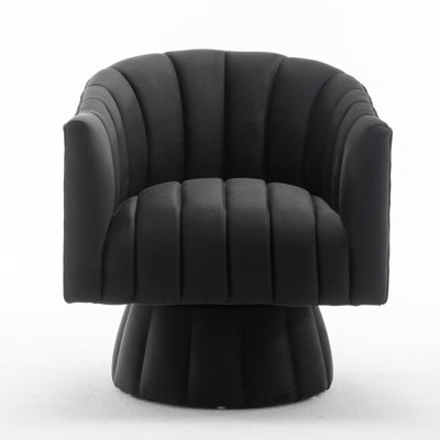 Murrow Upholstered Swivel Barrel Chair